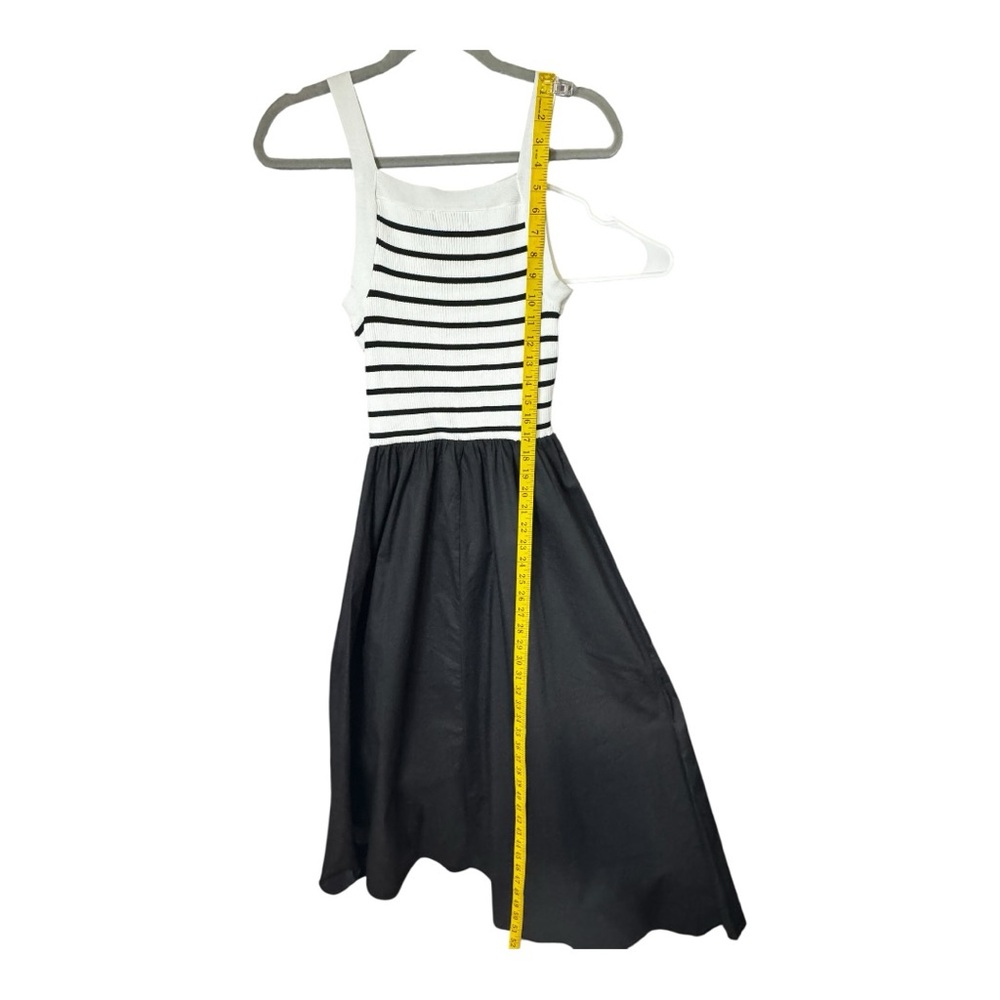 Moon River Black White Striped Knit Poplin Maxi Dress Medium Neutral Boho - Picture 7 of 8